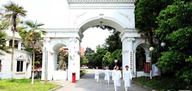 樂(lè)山市醫(yī)藥科技學(xué)校校園大門(mén)