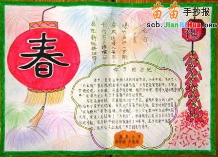 2020年豬年小學二年級春節(jié)手抄報資料圖片大全