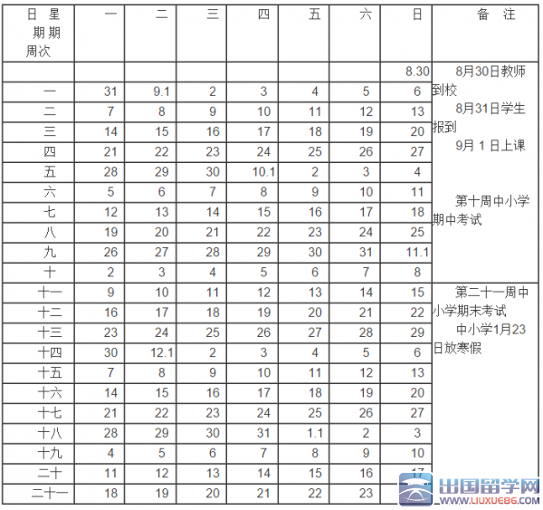 江蘇省中小學(xué)2015-2020學(xué)年第一學(xué)期校歷